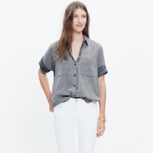 Madewell Chambray Striped Courier Shirt - Size XS